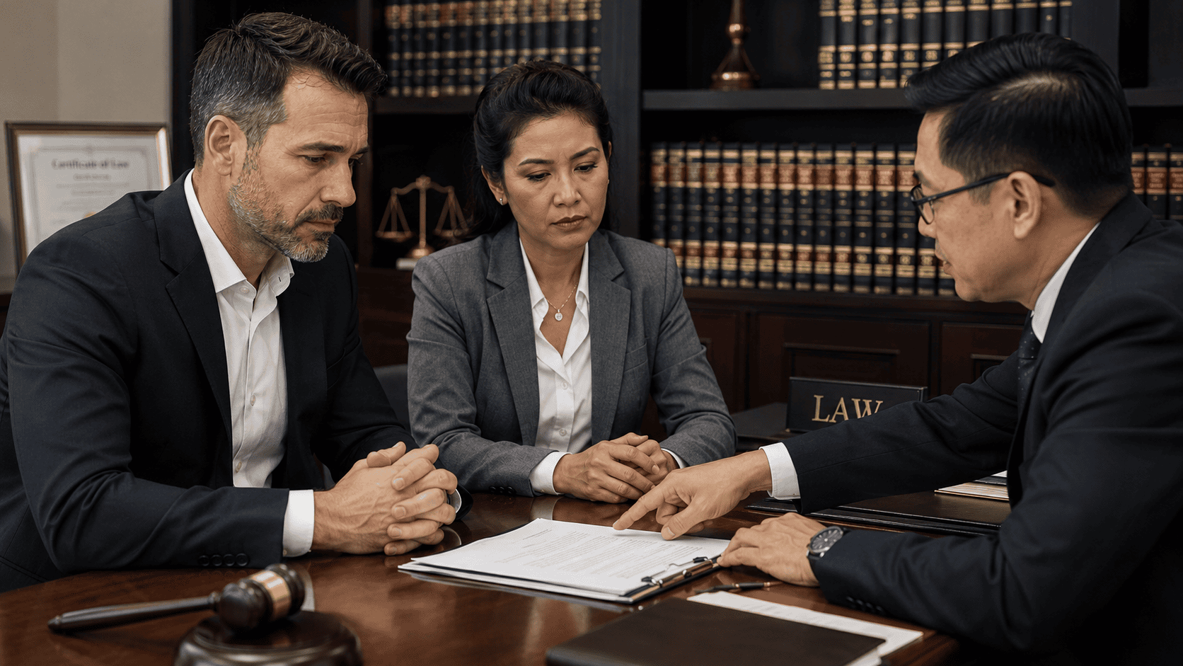 Deutsches Paar beim Anwalt zur Beratung bei Scheidung in Thailand